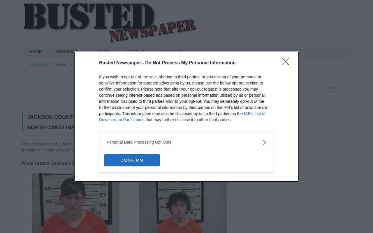 Unofficial Busted Newspaper Jackson County arrest-record source