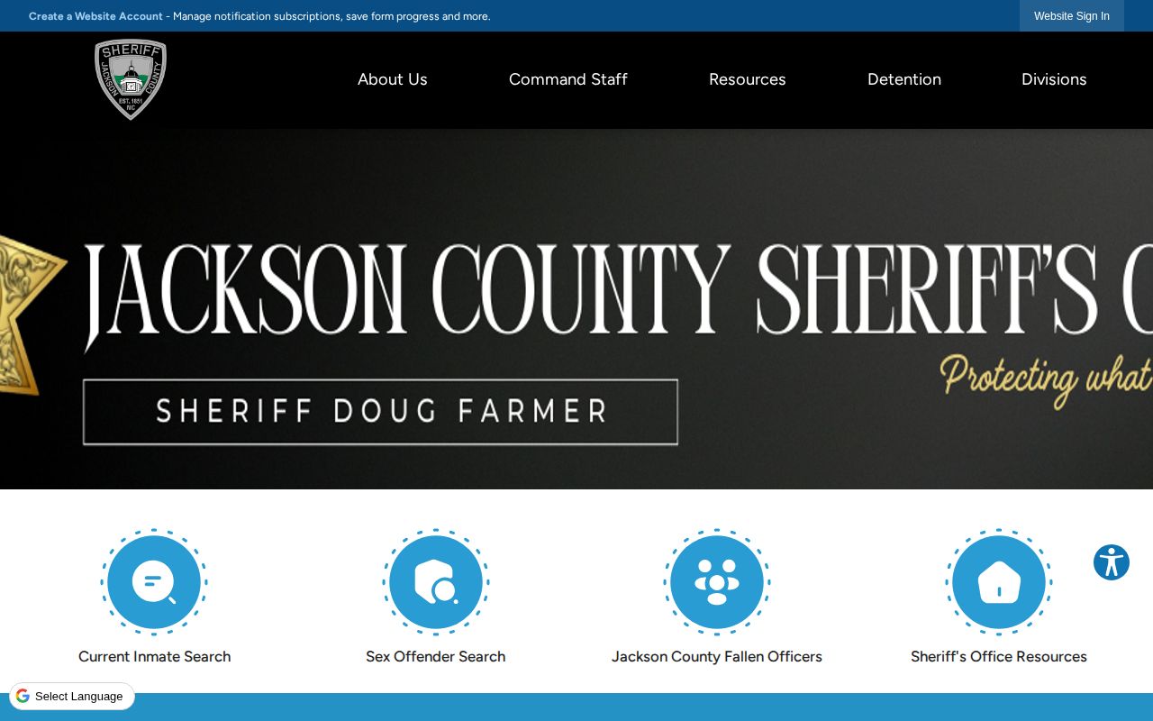 Jackson County Sheriff’s Office official booking-record source